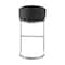 Armen Living Atherik Counter Stool in Brushed Stainless Steel with Black Faux Leather 840254335868 - alternate 3